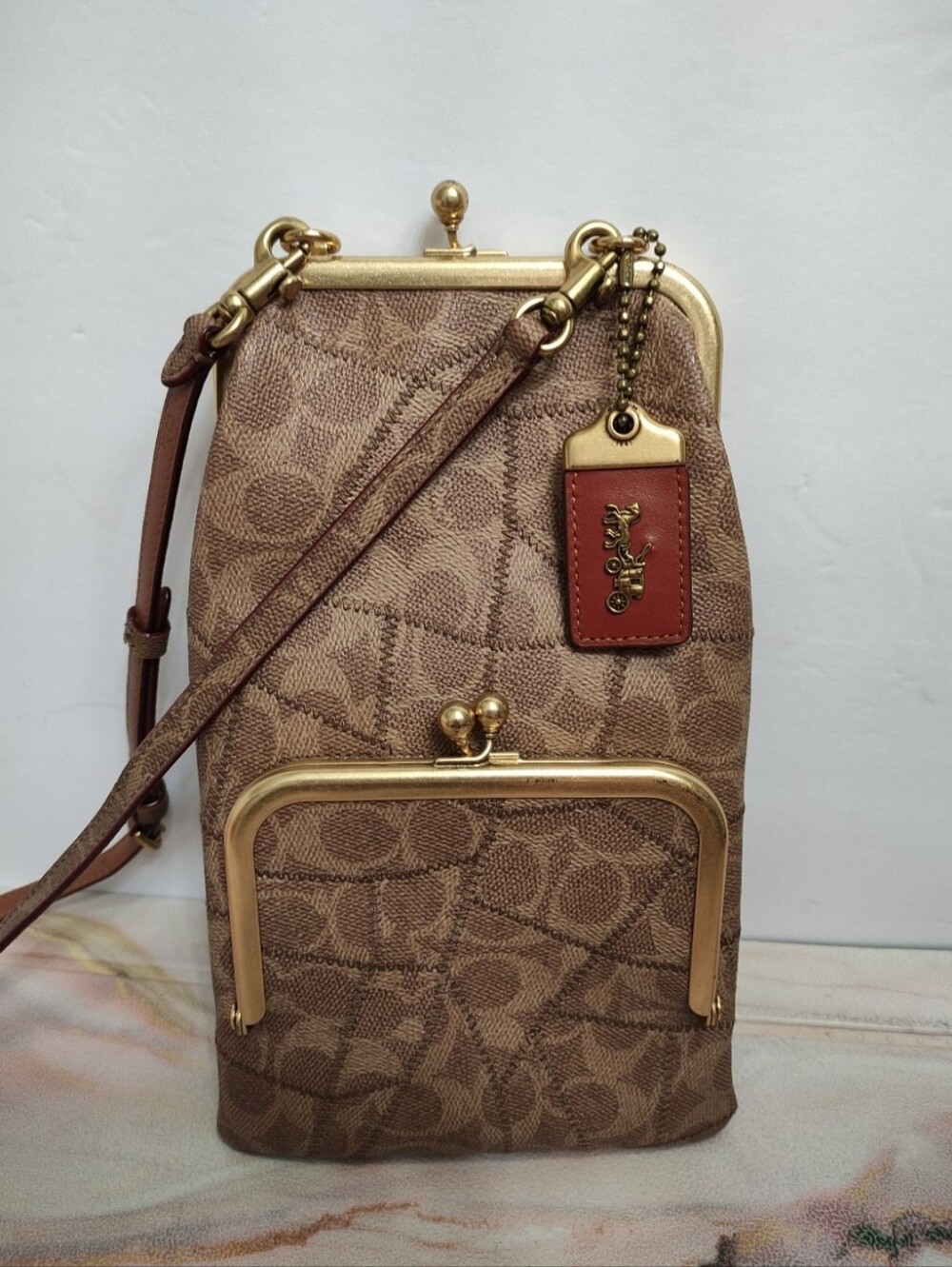 PlEASE READ! Coach 69109 Double Frame Crossbody With Signature Patchwork